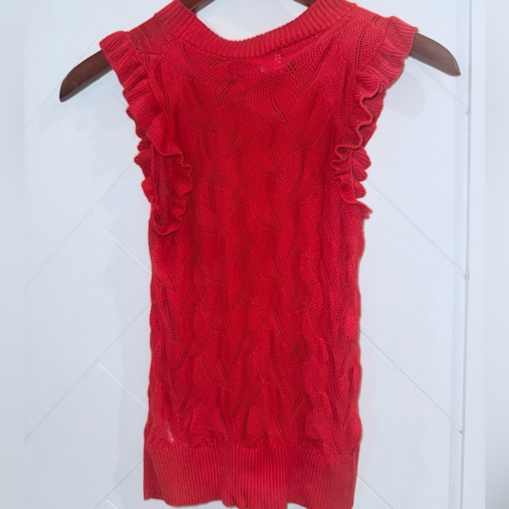 DEAR JOHN DENIM betty crew sweater tank in red rose small - Picture 9 of 12